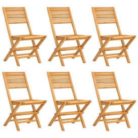 Folding Garden Chairs 6 pcs 47x62x90 cm Solid Wood Teak - thumbnail 2
