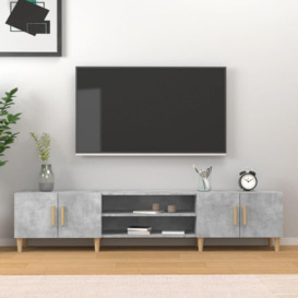 TV Cabinet Concrete Grey 180x31.5x40 cm Engineered Wood