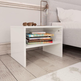 Bedside Cabinets 2 pcs High Gloss White 40x30x30 cm Engineered Wood - thumbnail 2