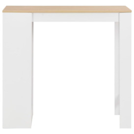 Bar Table with Shelf White 110x50x103 cm - thumbnail 2