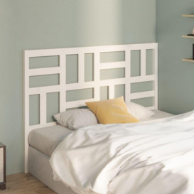 Bed Headboard White 156x4x104 cm Solid Wood Pine - thumbnail 3
