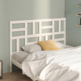 Bed Headboard White 156x4x104 cm Solid Wood Pine - thumbnail 1