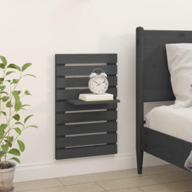 Wall-mounted Bedside Shelves 2 pcs Grey Solid Wood Pine - thumbnail 3