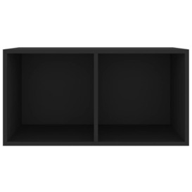 Vinyl Storage Box Black 71x34x36 cm Engineered Wood - thumbnail 3