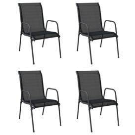 Garden Chairs 4 pcs Steel and Textilene Black - thumbnail 3
