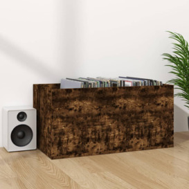 Vinyl Storage Box Smoked Oak 71x34x36 cm Engineered Wood - thumbnail 3
