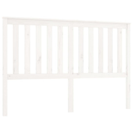 Bed Headboard White 156x6x101 cm Solid Wood Pine - thumbnail 2