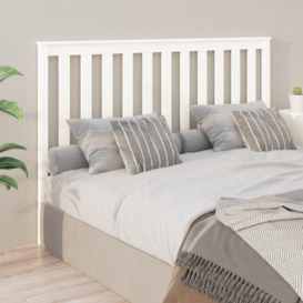 Bed Headboard White 156x6x101 cm Solid Wood Pine - thumbnail 1