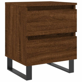 Bedside Cabinet Brown Oak 40x35x50 cm Engineered Wood - thumbnail 2