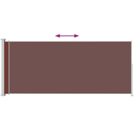 Patio Retractable Side Awning 180x500 cm Brown - thumbnail 3