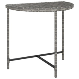 Garden Table Grey 80x50x75 cm Poly Rattan - thumbnail 3