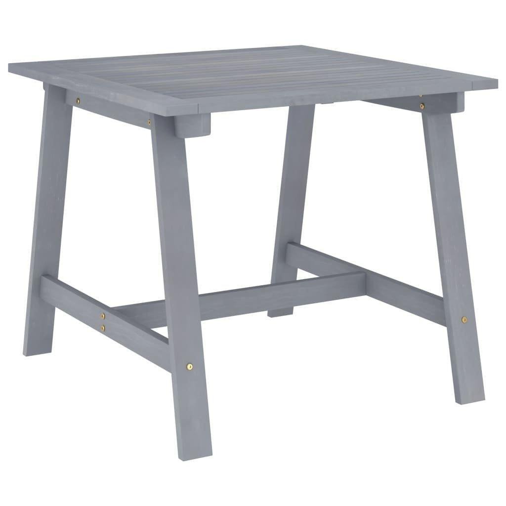 Garden Dining Table Grey 88x88x74 cm Solid Acacia Wood - image 1
