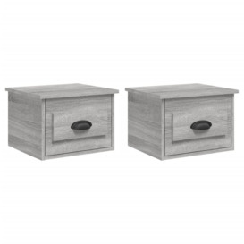 Wall-mounted Bedside Cabinets 2 pcs Grey Sonoma 41.5x36x28cm - thumbnail 2