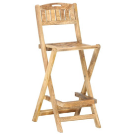 Folding Outdoor Bar Chairs 2 pcs Solid Mango Wood - thumbnail 2
