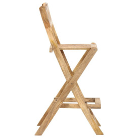 Folding Outdoor Bar Chairs 2 pcs Solid Mango Wood - thumbnail 3