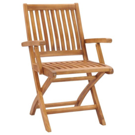 Folding Garden Chairs 8 pcs Solid Teak Wood - thumbnail 2