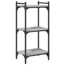 Bookcase 3-Tier Grey Sonoma 40x30x86 cm Engineered Wood - thumbnail 2