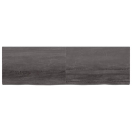 Table Top Dark Grey 200x60x(2-6) cm Treated Solid Wood Oak - thumbnail 3