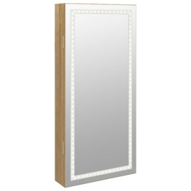 Mirror Jewellery Cabinet with LED Lights Wall Mounted - thumbnail 2