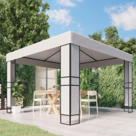 Gazebo with Double Roof 3x3 m White