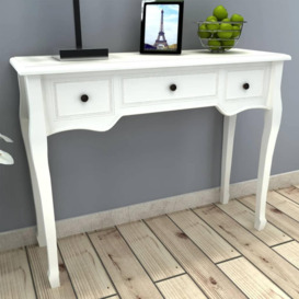 Dressing Console Table with Three Drawers White - thumbnail 1