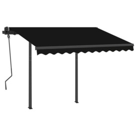 Manual Retractable Awning with LED 3x2.5 m Anthracite - thumbnail 3