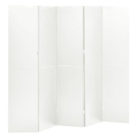 5-Panel Room Divider White 200x180 cm Steel