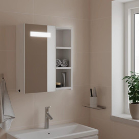 Bathroom Mirror Cabinet with LED Light White 45x13x52 cm - thumbnail 1