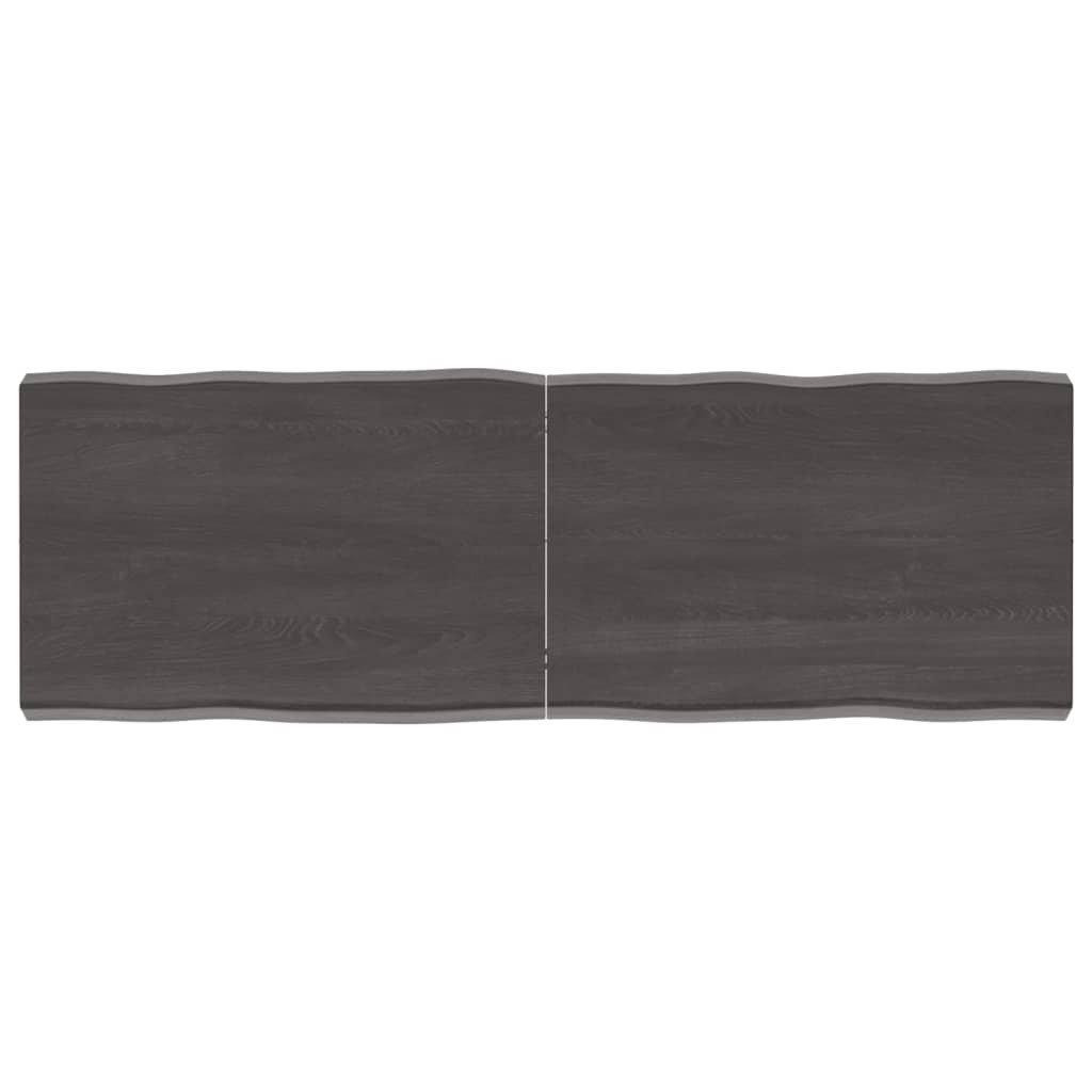 Table Top Dark Grey 120x40x(2-6) cm Treated Solid Wood Live Edge - image 1