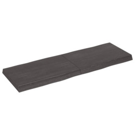 Table Top Dark Grey 120x40x(2-6) cm Treated Solid Wood Live Edge - thumbnail 2