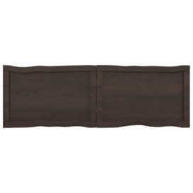 Table Top Dark Grey 120x40x(2-6) cm Treated Solid Wood Live Edge - thumbnail 3