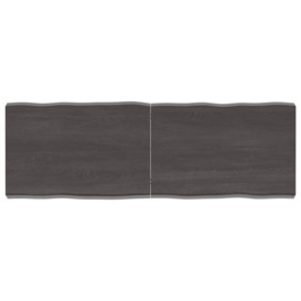 Table Top Dark Grey 120x40x(2-6) cm Treated Solid Wood Live Edge - thumbnail 1