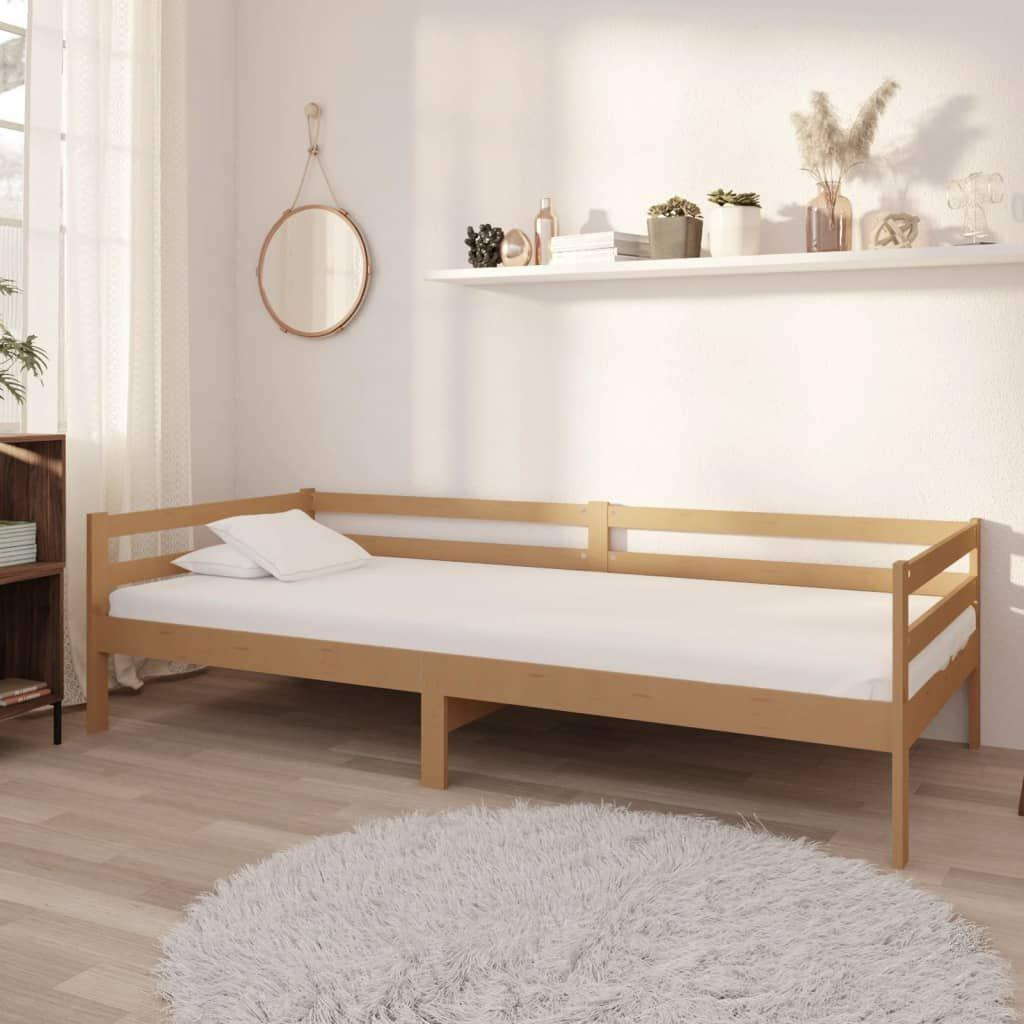 Day Bed Honey Brown Solid Pinewood 90x200 cm - image 1