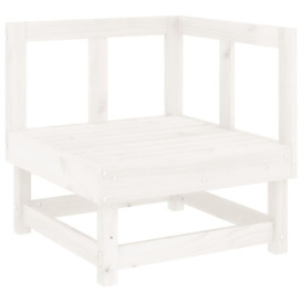 4 Piece Garden Lounge Set White Solid Wood Pine - thumbnail 3