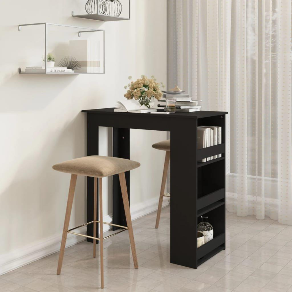 Bar Table with Storage Rack Black 102x50x103.5 cm Engineered Wood - image 1