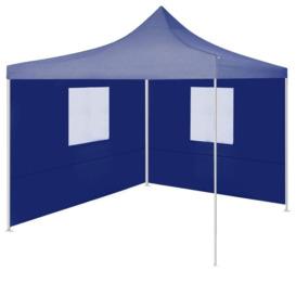 Professional Folding Party Tent with 2 Sidewalls 2x2 m Steel Blue - thumbnail 1