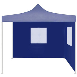 Professional Folding Party Tent with 2 Sidewalls 2x2 m Steel Blue - thumbnail 2