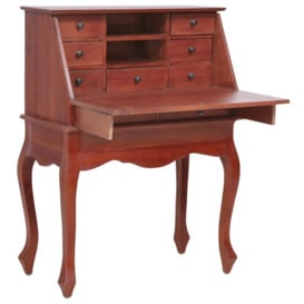 Secretary Desk Brown 78x42x103 cm Solid Mahogany Wood - thumbnail 1