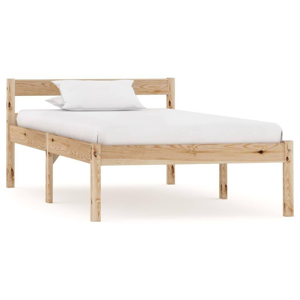 Bed Frame Solid Pine Wood 90x200 cm - image 1