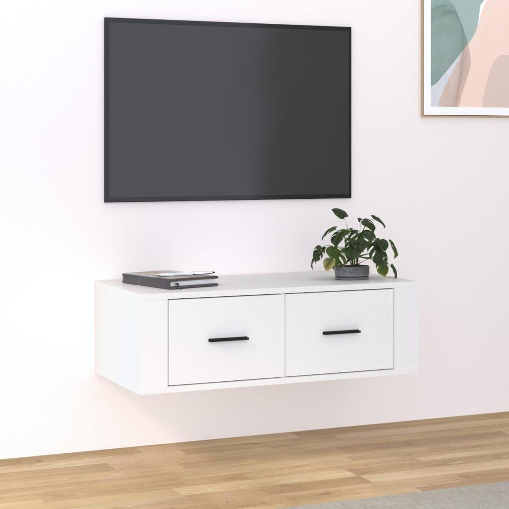 Hanging TV Cabinet White 80x36x25 cm Engineered Wood - image 1