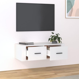 Hanging TV Cabinet White 80x36x25 cm Engineered Wood - thumbnail 3