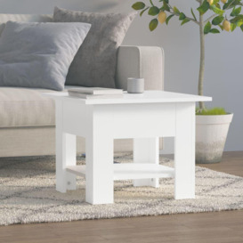 Coffee Table White 55x55x42 cm Engineered Wood - thumbnail 1
