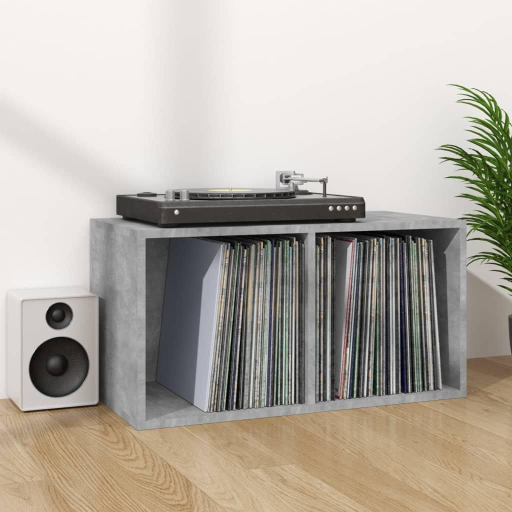 Vinyl Storage Box Concrete Grey 71x34x36 cm Engineered Wood - image 1