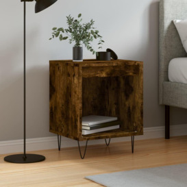 Bedside Cabinet Smoked Oak 40x35x50 cm Engineered Wood - thumbnail 1