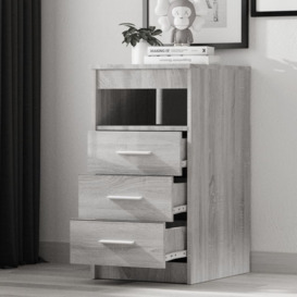 Drawer Cabinet Grey Sonoma 40x50x76 cm Engineered Wood - thumbnail 3