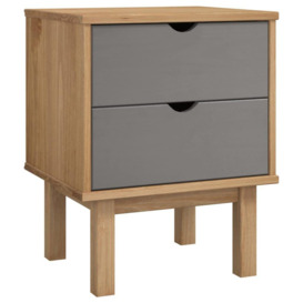 Bedside Cabinet OTTA Brown&Grey 46x39.5x57 cm Solid Wood Pine - thumbnail 2