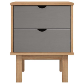 Bedside Cabinet OTTA Brown&Grey 46x39.5x57 cm Solid Wood Pine - thumbnail 3