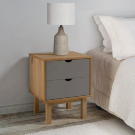 Bedside Cabinet OTTA Brown&Grey 46x39.5x57 cm Solid Wood Pine - thumbnail 1