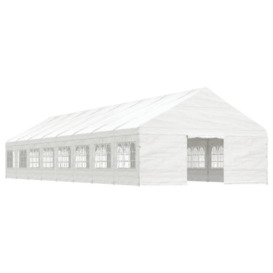 Gazebo with Roof White 17.84x5.88x3.75 m Polyethylene - thumbnail 2