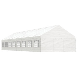 Gazebo with Roof White 17.84x5.88x3.75 m Polyethylene